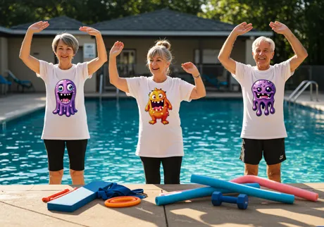 Yaşlı yüzme ve su aerobiği takımları